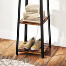 HOMCOM Clothes Rack With Storage, Garment Rack With 8 Hooks And 3-Tier Shelf