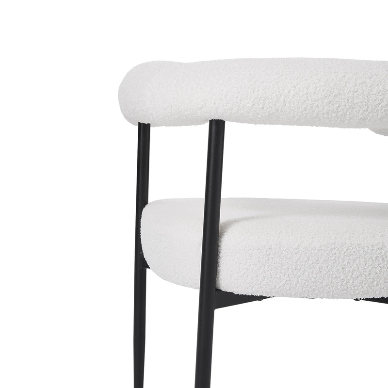 Livingandhome Set of 2 Modern Dining Chairs with Black Metal Legs