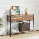 Livingandhome Rustic Console Table with Drawers