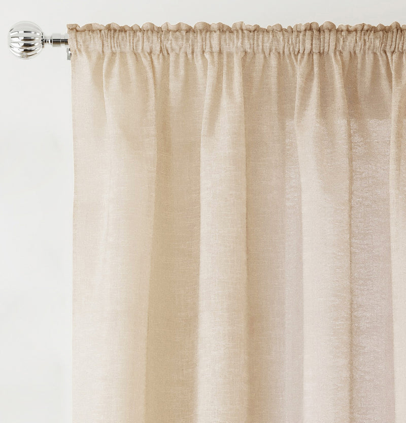 Rhodes Natural Linen-Look Sheer Voile Panels Pair