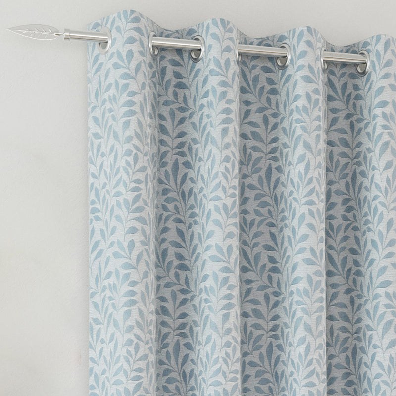 Enhanced Living Sherwood 100% Blackout, Thermal Ice Blue Curtains with Eyelet Header - Pair