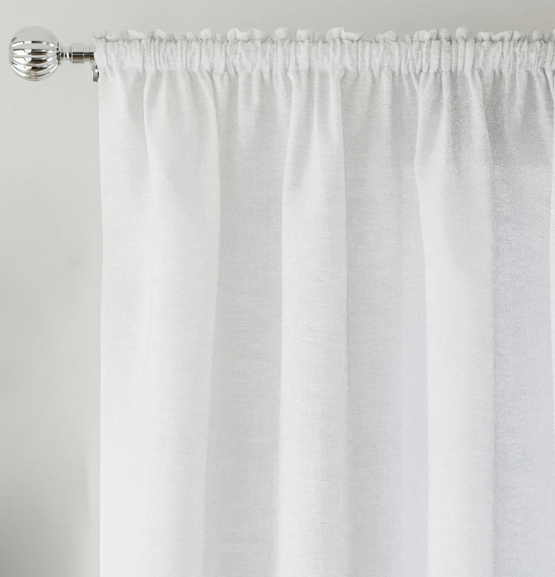 Rhodes White Linen-Look Sheer Voile Panels Pair