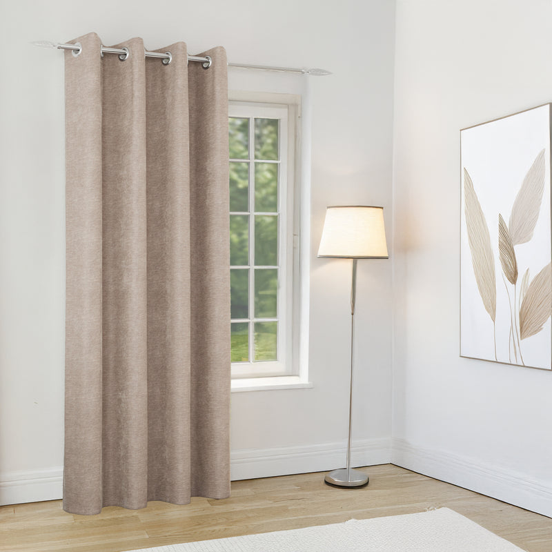 Enhanced Living Knightsbridge 100% Blackout, Thermal Grey Single Door Curtain with Eyelet Header