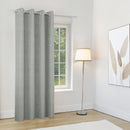 Enhanced Living Knightsbridge 100% Blackout, Thermal Grey Single Door Curtain with Eyelet Header
