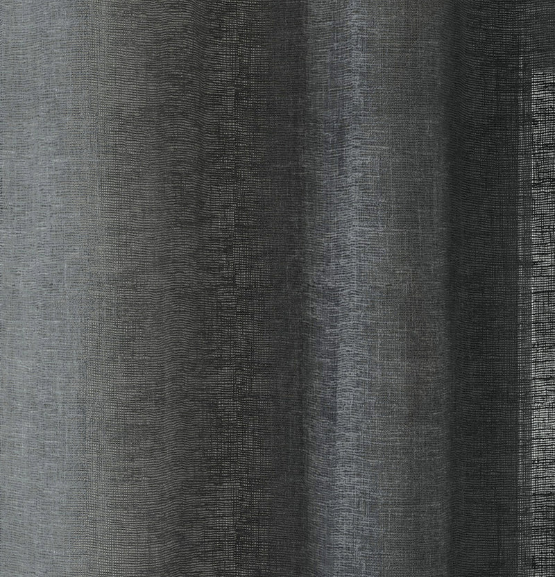 Rhodes Charcoal Linen-Look Sheer Voile Panels - Pair