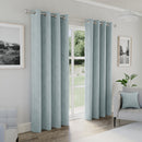 Enhanced Living Austin 100% Blackout, Thermal Blue Curtains with Eyelet Header - Pair