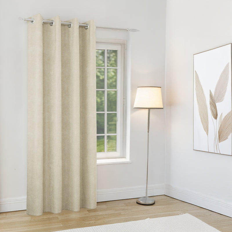 Enhanced Living Knightsbridge 100% Blackout, Thermal Grey Single Door Curtain with Eyelet Header
