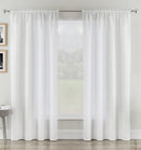 Rhodes White Linen-Look Sheer Voile Panels Pair