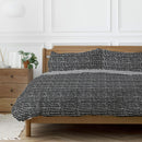 Copenhagen Home Arri Reversible Double Duvet Cover Set with Pillowcases - Black & white