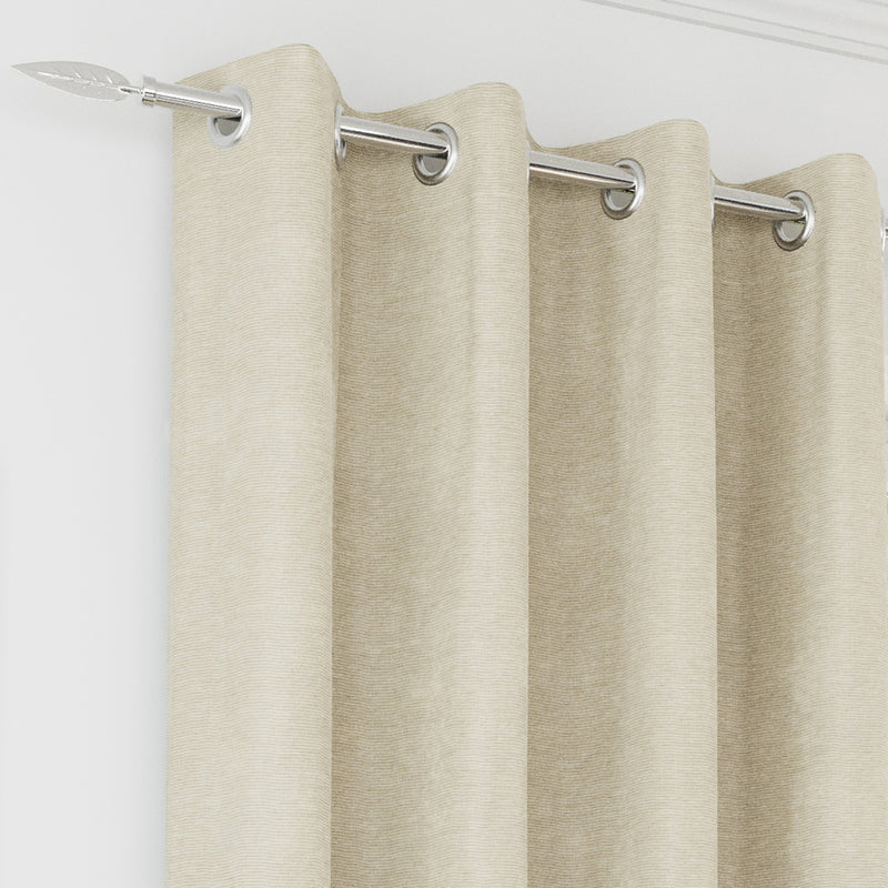 Enhanced Living Knightsbridge 100% Blackout, Thermal Cream Curtains with Eyelet Header - Pair
