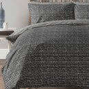 Copenhagen Home Arri Reversible Double Duvet Cover Set with Pillowcases - Black & white