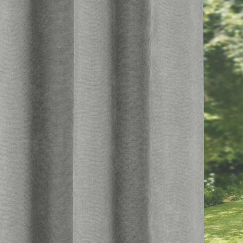 Enhanced Living Knightsbridge 100% Blackout, Thermal Grey Single Door Curtain with Eyelet Header