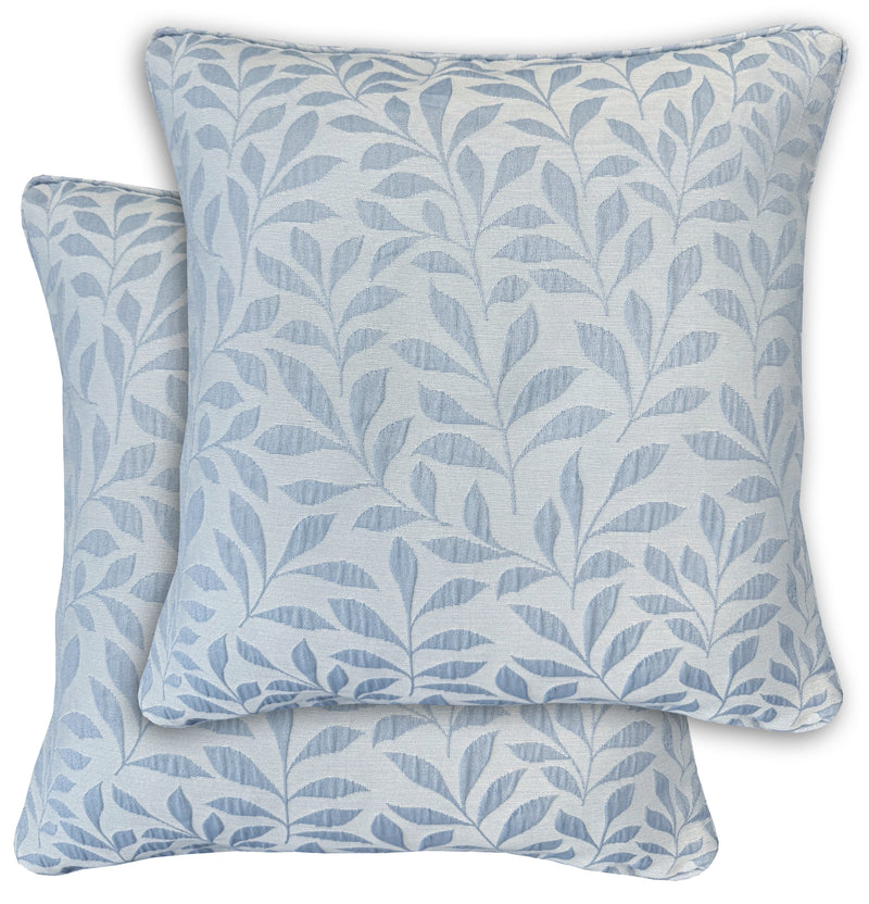 Enhanced Living Pair of Jacquard Leaf Cushion Covers - 43x43cm - Cases Only