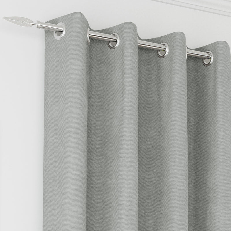 Enhanced Living Knightsbridge 100% Blackout, Thermal Grey Single Door Curtain with Eyelet Header