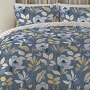 Copenhagen Home Mia Floral Double Duvet Cover Set with Pillowcases - Blue