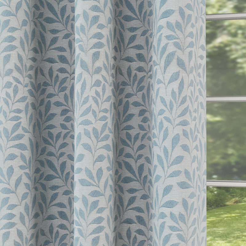 Enhanced Living Sherwood 100% Blackout, Thermal Ice Blue Curtains with Eyelet Header - Pair