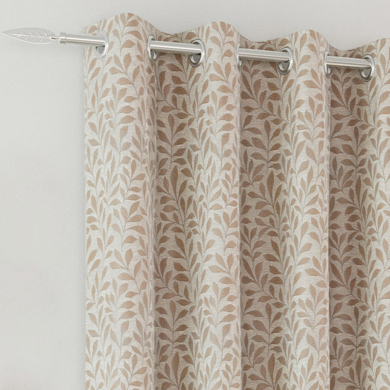 Enhanced Living Sherwood 100% Blackout, Thermal Natural Cream/Beige Curtains with Eyelet Header - Pair