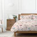 Copenhagen Home Olia Reversible Double Duvet Cover Set with Pillowcases - Blush