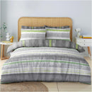 Ezra Stripe Super Dreamer Printed Complete Bedding Set - Grey