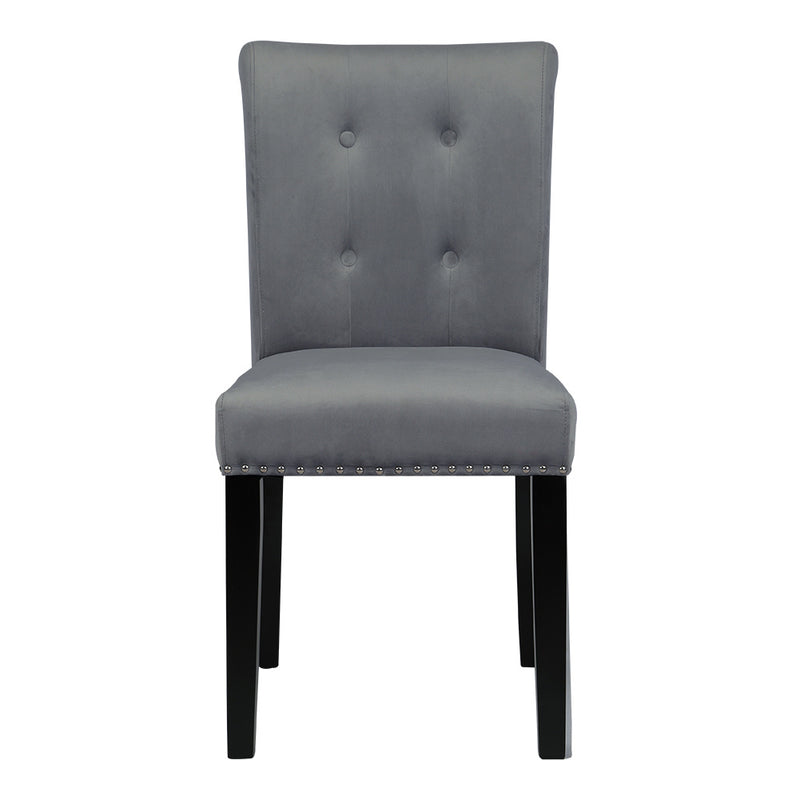 Livingandhome Tufted Velvet Dining Chair with Nailhead Trim