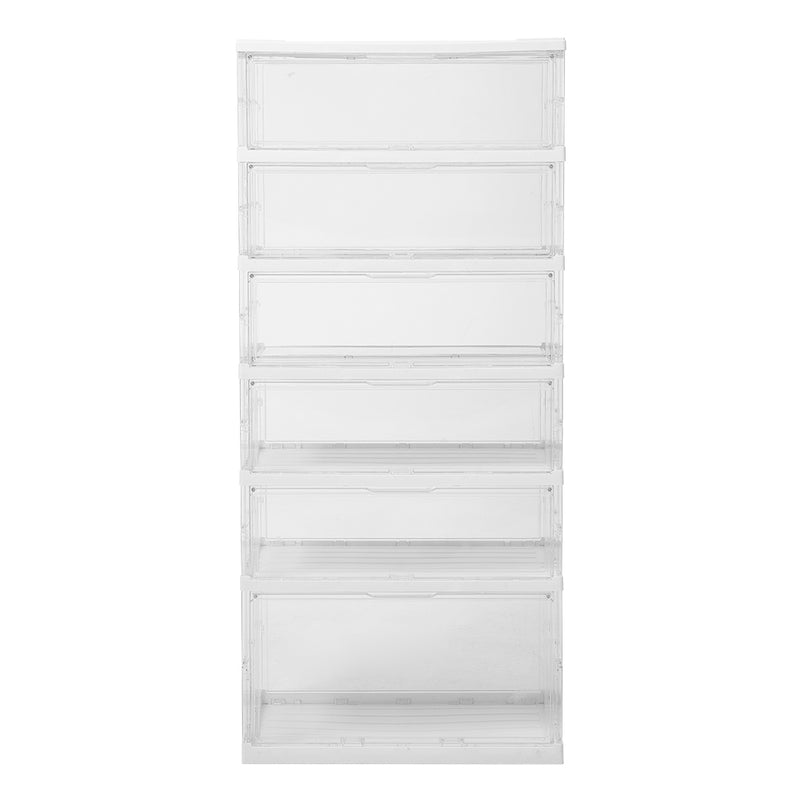 Livingandhome 6-Tier Foldable Storage Cabinet Shoes Organizer with Doors