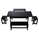 Livingandhome Rectangular Extendable Dining Set with Stools