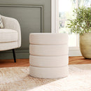Livingandhome Round Upholstered Ottoman