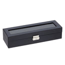 Sheonly Elegant Faux Leather Watch Display Case with 6 Slots