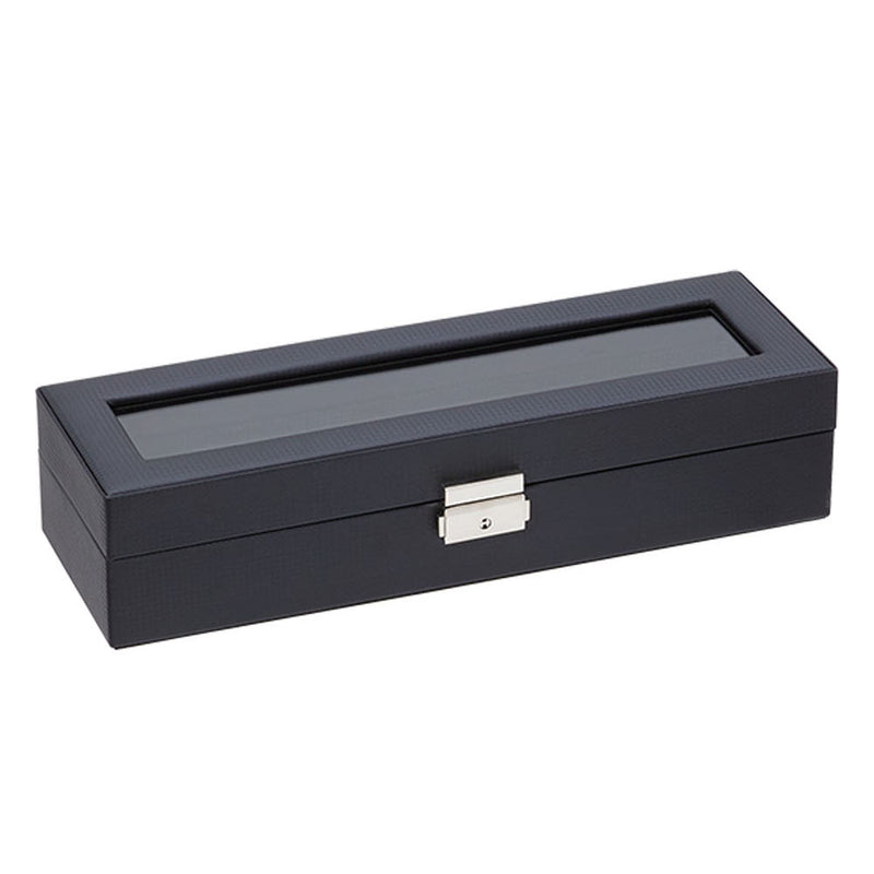 Sheonly Elegant Faux Leather Watch Display Case with 6 Slots
