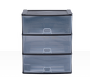 Deep 3 Drawer Tower Black