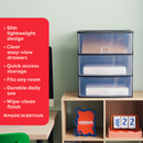 Deep 3 Drawer Tower Black