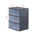 Deep 3 Drawer Tower Black