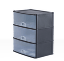 Deep 3 Drawer Tower Black
