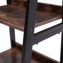 Livingandhome 5-Tier Industrial Wooden Open Shelf Ladder Bookcase