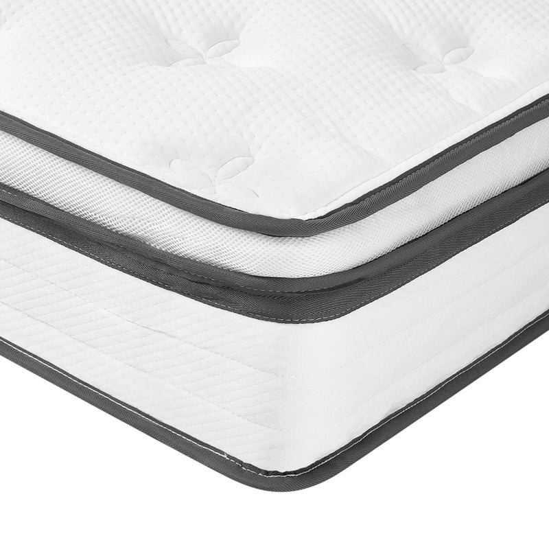 Livingandhome 11Inch Double Mattress Wavy Foam Pocket Spring Hybrid Mattress