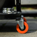 HOMCOM Workshop Stool, Rolling Mechanic Stool with 360 Degree Swivel, Red