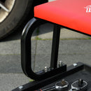 HOMCOM Workshop Stool, Rolling Mechanic Stool with 360 Degree Swivel, Red