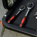 HOMCOM Workshop Stool, Rolling Mechanic Stool with 360 Degree Swivel, Red