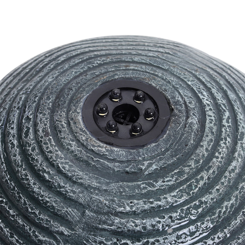 Garden Sanctuary Modern Style Trapezoidal Water Polo Fountain with Warm Light Outdoor