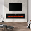 Recessed/Wall Mounted Electric Fireplace Adjustable Flame with Remote