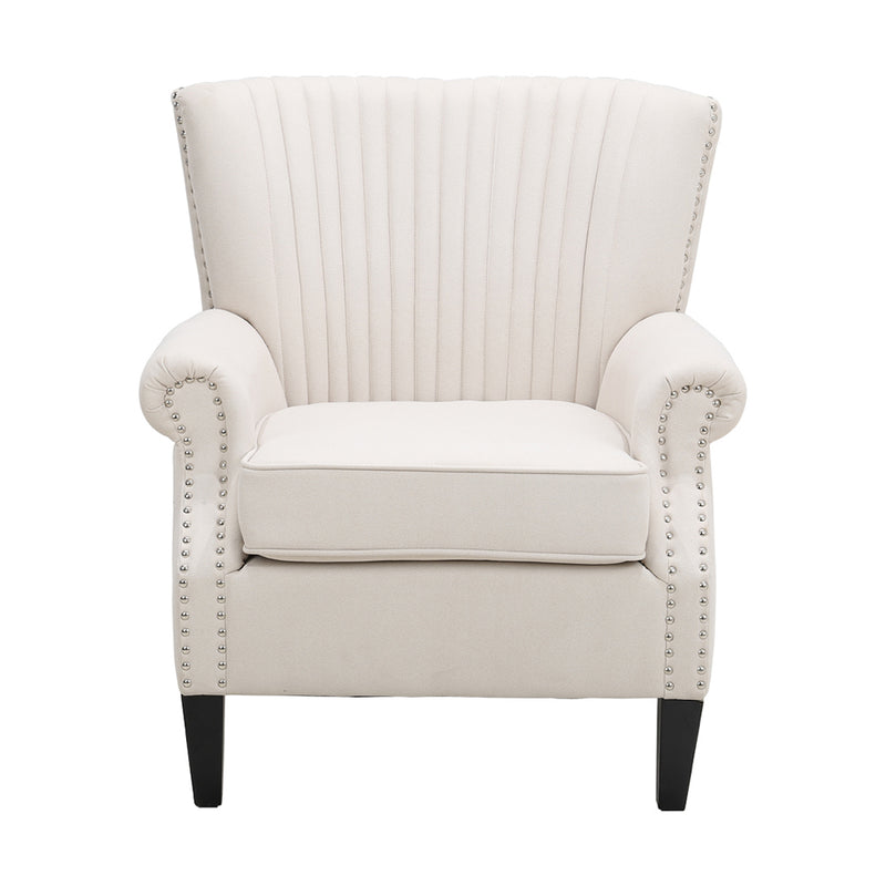 Livingandhome Upholstered Armchair with Nailhead Trim