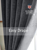 Chenille Blackout Taped Curtains Charcoal