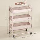 HOMCOM 3-Tier Storage Trolley, Storage Cart With Mesh Backets, Wheels