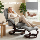 HOMCOM Recliner Chair With Footstool, Swivel Recliner Armchair, Grey
