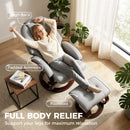 HOMCOM Recliner Chair With Footstool, Swivel Recliner Armchair, Grey