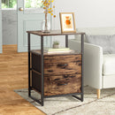Livingandhome Rustic Wood and Metal Storage Cabinet
