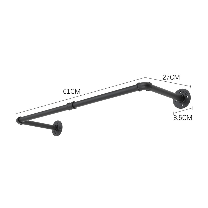 Livingandhome Modern Matte Black Wall-Mounted Rail