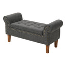 Livingandhome Linen Upholstered Storage Bench