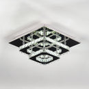 Livingandhome Modern Double-tiers Median-size Crystal LED Ceiling Light