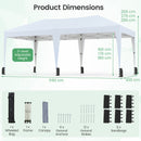 590 X 300 CM Outdoor Pop Up Canopy Tent With Wheeled Bag-White